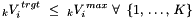 \[ _kV_i^{\,trgt}\ \le \ _kV_i^{\,max}\ \forall\ \left\{1,\,\dots,\,K\right\} \]